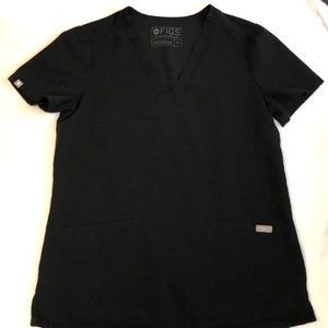 Figs Black Scrub Top XS